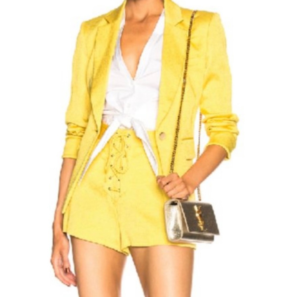 Veronica Beard Yellow Short Suit